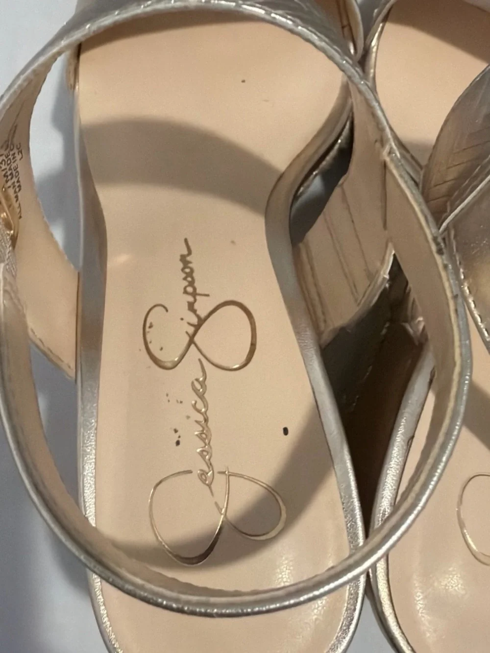Jessica Simpson Metallic Gold Wedge Sandals